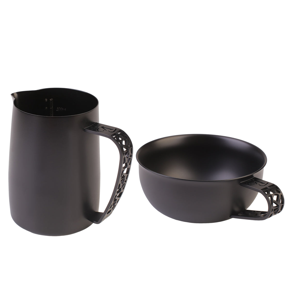 Matte Black Pitcher 450ML VS001 Round Spout Style+240ML Cup Set
